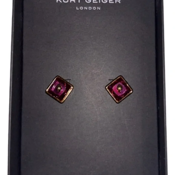 Kurt Geiger London Eagle Square Stud Earrings come in Kurt Geiger London box NWT - Picture 7 of 7